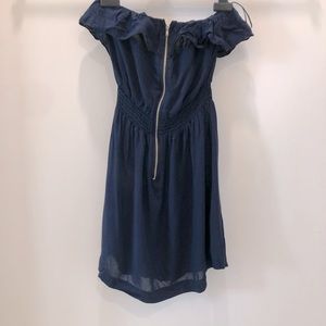 Navy Strapless Dress
